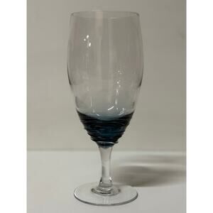 Elegant Blue Swirl Iced Beverage Glass - kk479